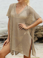 Side Tied V-Neck Cover-Up - Ladyez