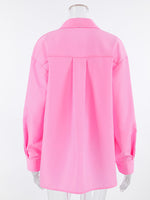 Lace-Up Front Oversized Shirt