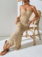 Openwork Scoop Neck Cover-Up Dress - Ladyez