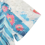 Perfee Printed Round Neck Lace Short Sleeve Top