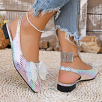 Point Toe Block Heels Sandals