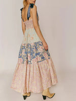 Printed V-Neck Tie Shoulder Cami Dress