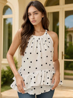 Ruffled Printed Halter Neck Cami Top - Ladyez