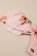 Ruffled Smocked Cap Sleeve Printed Maxi Dress