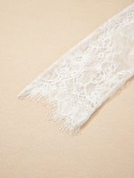 Lace Sleeve Patchwork Faux Two-piece Fuzzy Sweater