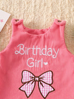 Children's Plaid Hem Corduroy Sleeveless Dress