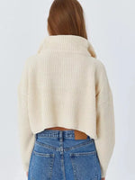 Half Zip Dropped Shoulder Sweater