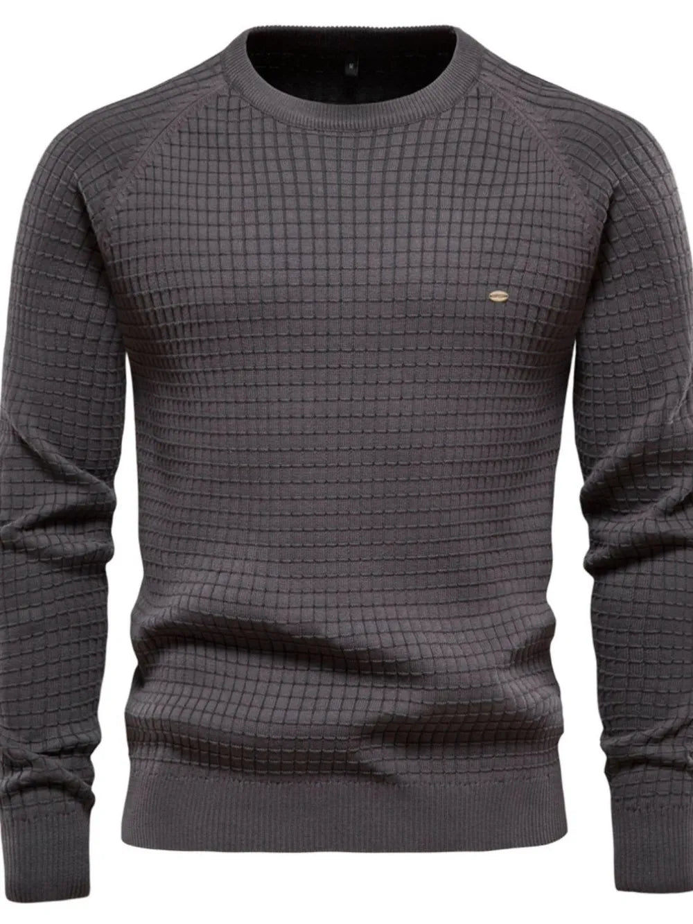 Texture Round Neck Long Sleeve Sweater