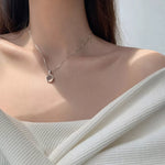 925 Sterling Silver Cat's Eye Stone Pendant Necklace