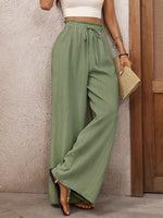 Wide Leg Drawstring Waist Pants