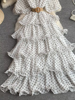 Polka Dot Ruffled Tiered Dress