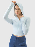 Millennia Zip Up Hooded Long Sleeve Active Outerwear - Ladyez