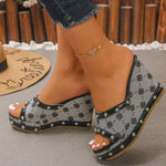 Peep Toe Wedge Sandals