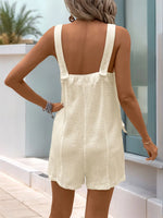 Perfee Texture Sleeveless Romper with Pockets