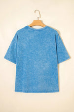 USA Star Print Acid Wash T-Shirt