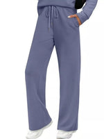 Full Size Long Sleeve Round Neck Top and Pants Set Plus Size