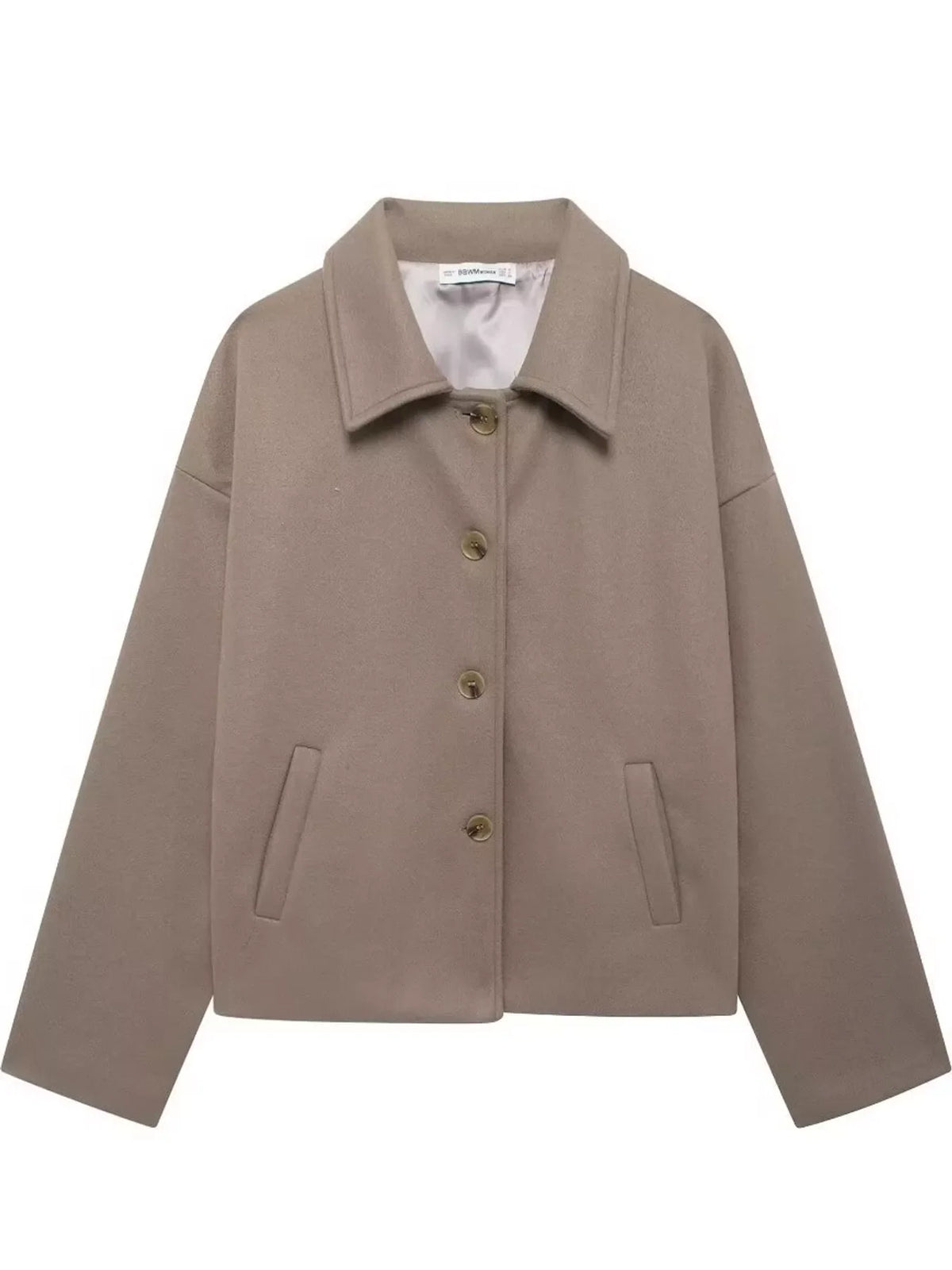 Button-Up Dropped Shoulder Outerwear