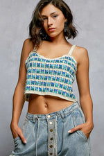 POL Cropped Crochet Cami with Scalloped Edge