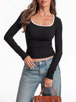 Scoop Neck Long Sleeve T-Shirt