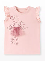 Children's Ballerina Ruffle Sleeve T-Shirt