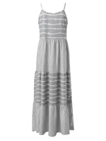 Tiered Striped Sleeveless Cami Dress - Ladyez