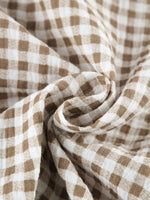 Gingham Ruffle-Trim Top and Pants Lounge Set