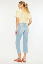 Kancan Mid Rise Distressed Boyfriend Jeans - Ladyez