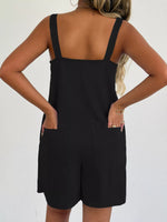 Sleeveless Casual Romper with Side Pockets