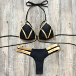 Sexy Halter Push Up Brazilian Bikini 2025 Women Bandage String Swimsuit Female Swimwear Two Pieces Bikini Set Bathing Suit Swim
