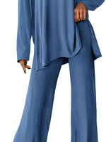 Casual Loose Long Sleeve Top and Wide Leg Pants Set