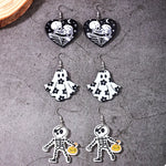 3 Pair Halloween Themed Acrylic Dangle Earrings