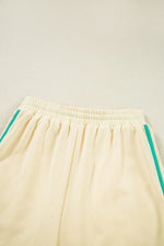 Contrast Round Neck Top and Shorts Set