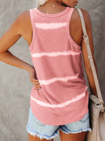 Full Size Striped Round Neck Tank Top Plus Size - Ladyez
