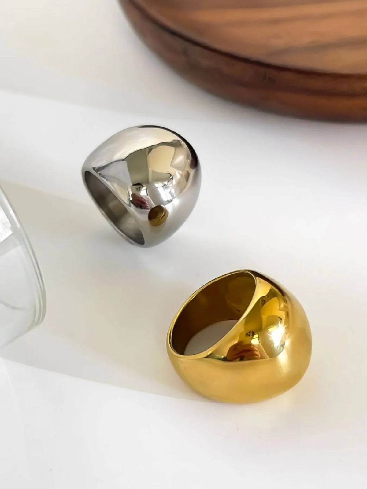 2-Piece Stainless Steel Bubble Shape Ring - Ladyez