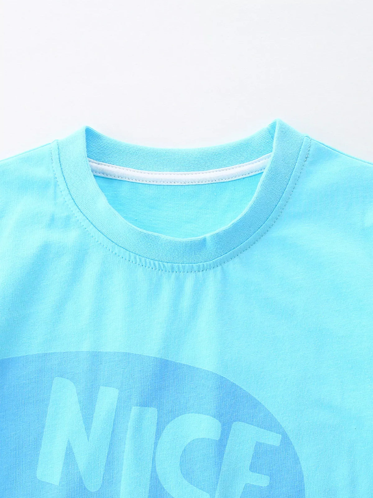 Children's Graphic Round Neck Tee and Shorts Set