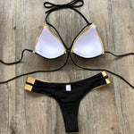 Sexy Halter Push Up Brazilian Bikini 2025 Women Bandage String Swimsuit Female Swimwear Two Pieces Bikini Set Bathing Suit Swim