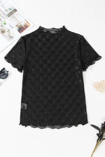 Sheer Mesh Short Sleeve Top - Ladyez