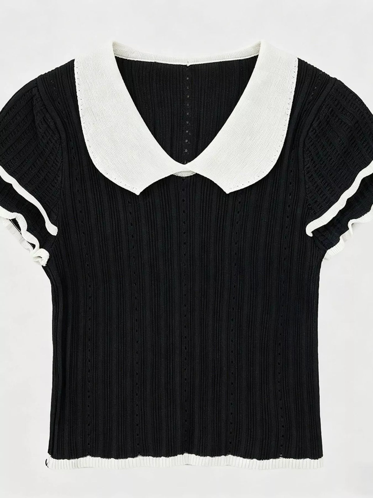 Peter Pan Collar Short Sleeve T-Shirt