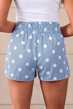 Polka Dot Striped Elastic Waist Shorts