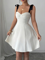 Sweetheart Neck Tie Shoulder Dress - Ladyez