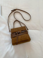 Suede Buckle Decor Crossbody Bag