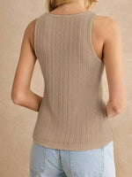 Textured Knit Scoop Neck Tank