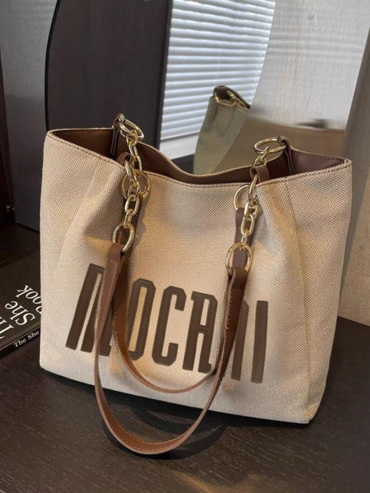 Letter Canvas Shoulder Bag