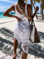 Fringe Scoop Neck Cover-Up - Ladyez