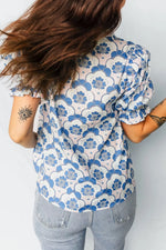 Floral Print Puff Sleeve Blouse