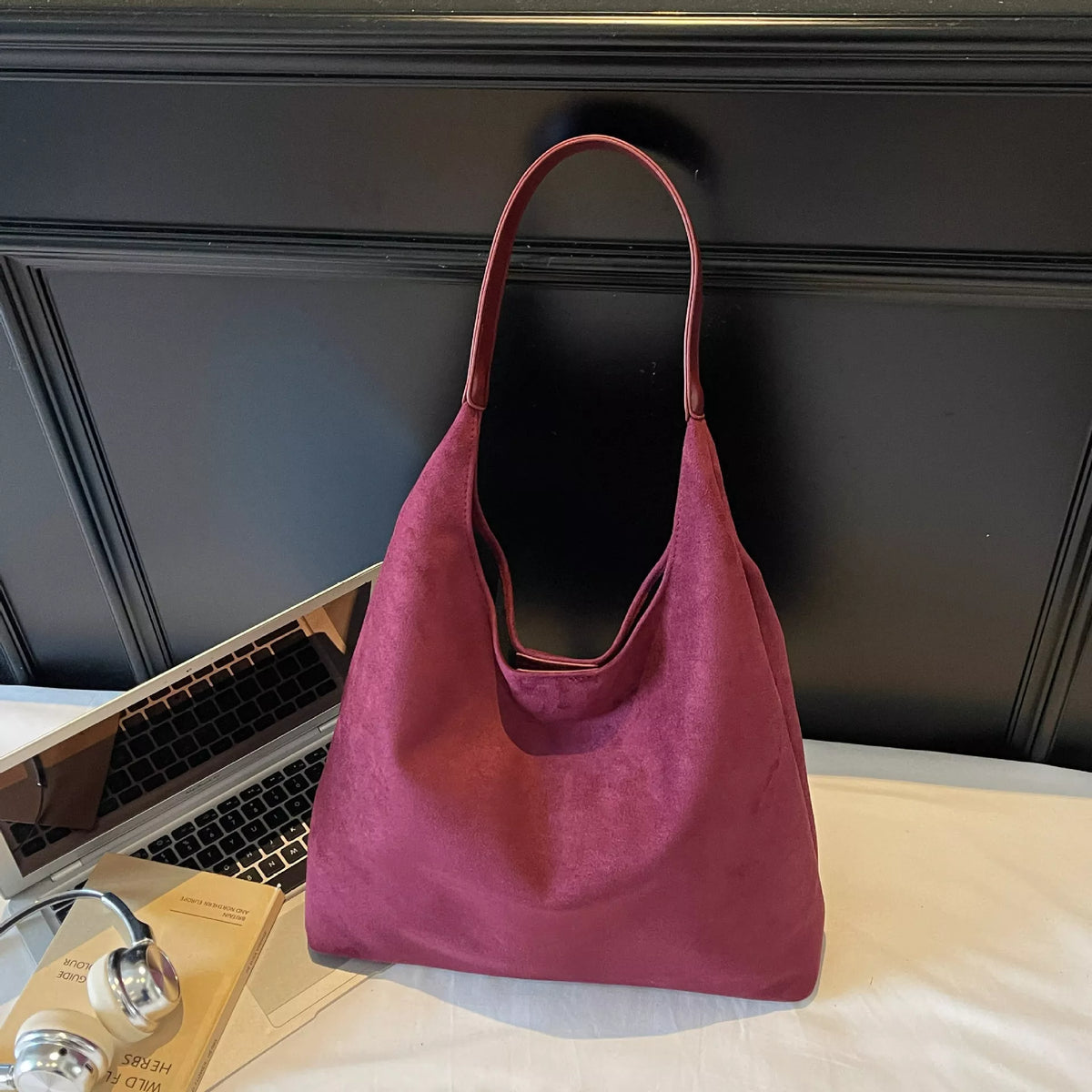 Solid Color Shoulder Bag