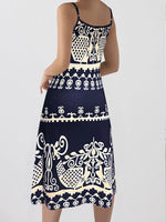 Tropical Leaf Print Halter Neck Mini Dress with Cutout Detail - Ladyez