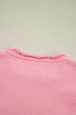 Daisy Notched Long Sleeve Sweater