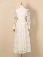 Lace Button Front Midi Dress