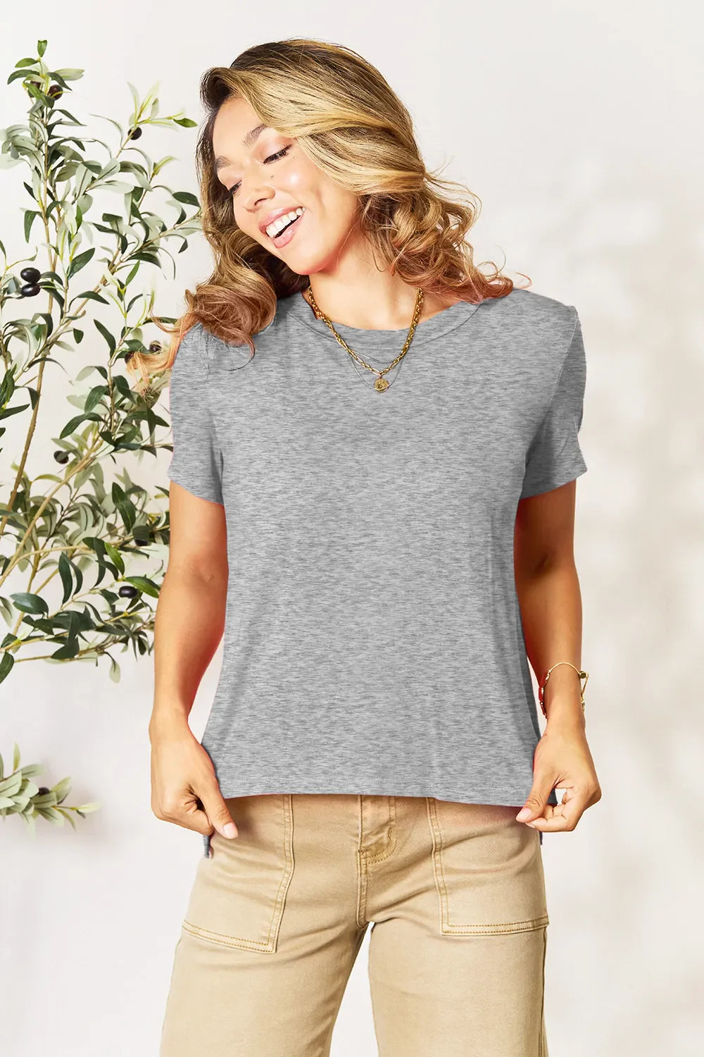 Basic Bae Bamboo Full SizeRound Neck Short Sleeve T-Shirt Plus Size